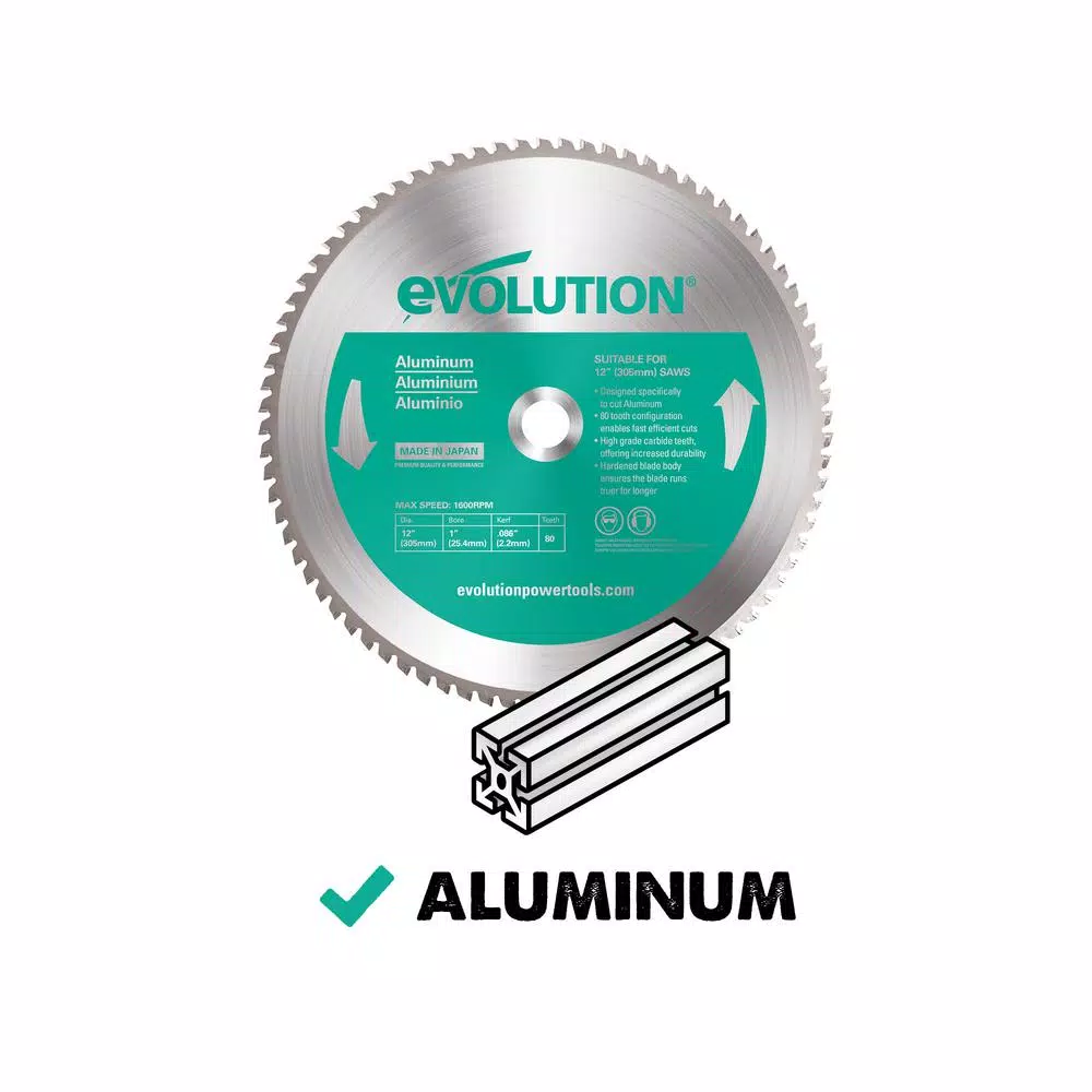 Evolution Power Tools 14 in. 80-Teeth Carbide Metal Cutting Saw Blade for Aluminum and Non-Ferrous Metals