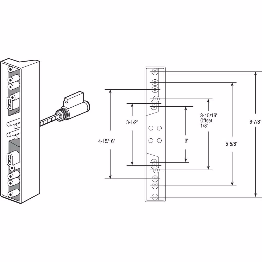 Prime-Line Black Diecast Sliding Door Outside Pull Keyed Lock for Adams Rite and W&F