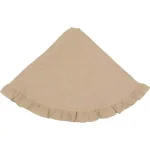 VHC Brands 55 in. Jute Burlap Natural Tan Rustic Holiday Tree Skirt with Flannel Lining thumbnail 2
