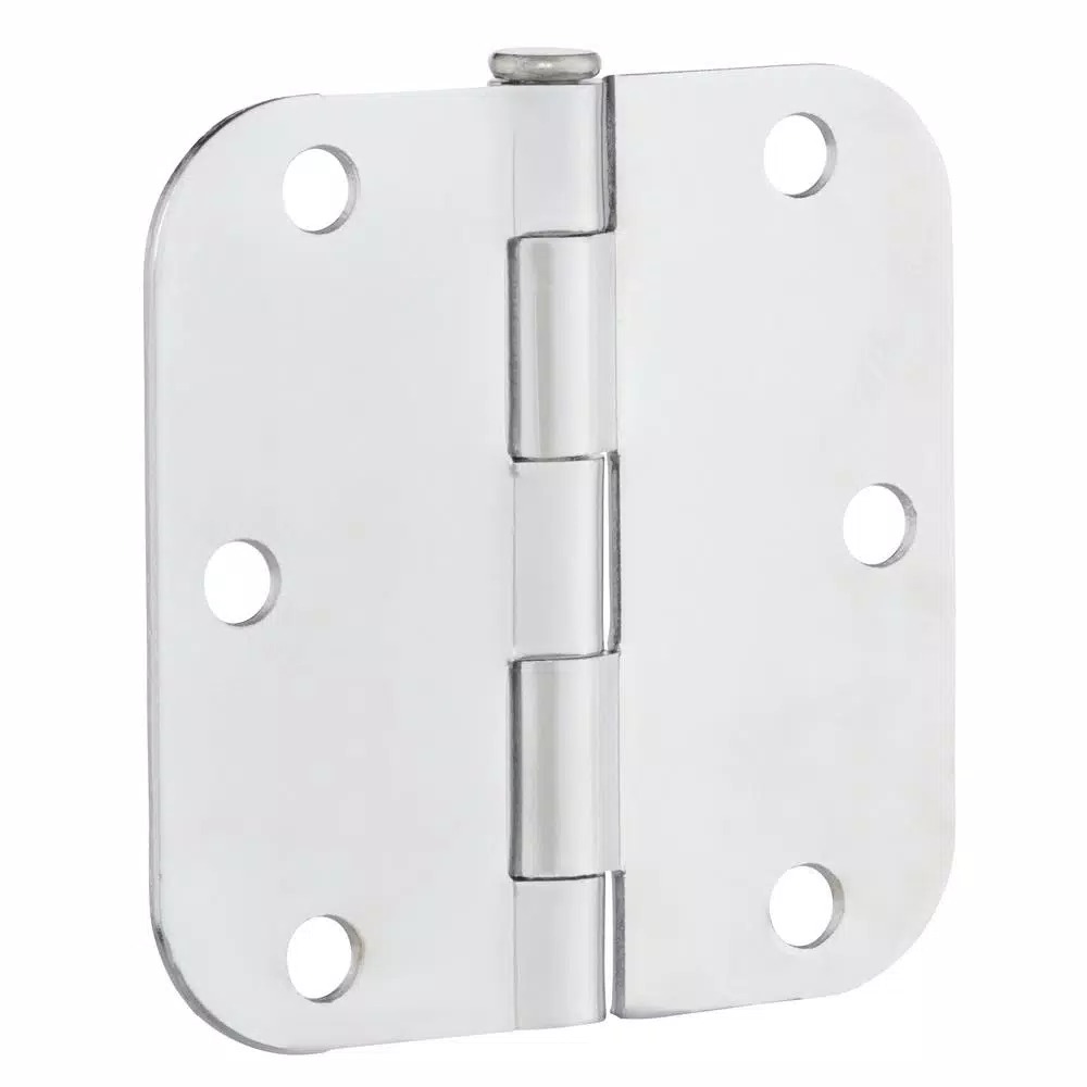 Everbilt 3.5 in. Chrome Steel Butt Door Hinge with 5/8 in. Radius