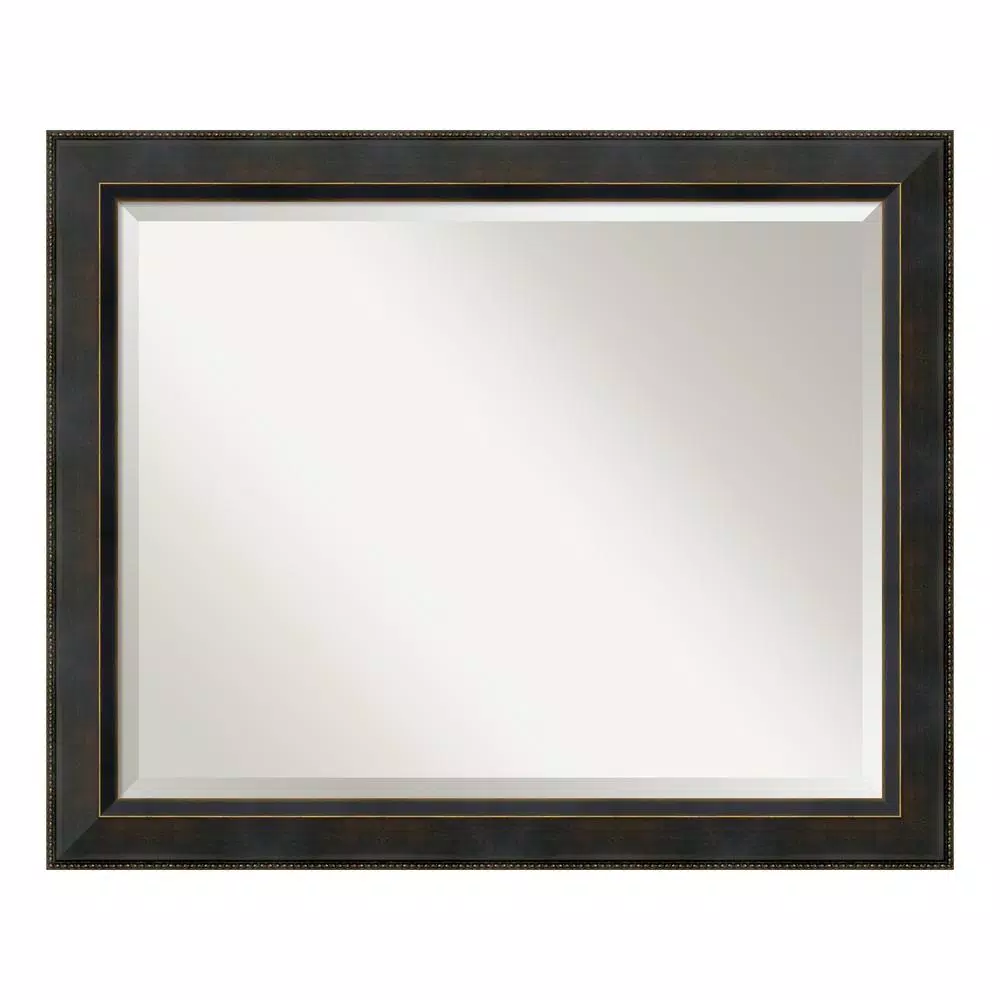 Amanti Art Signore 32.5 in. W x 26.5 in. H Framed Rectangular Bathroom Vanity Mirror, Bronze