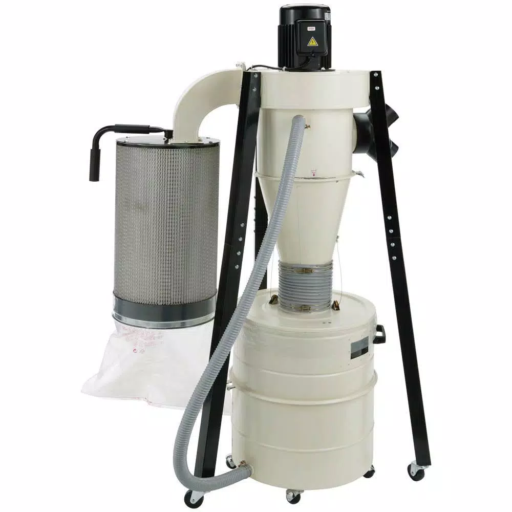 Shop Fox 1-1/2 HP Portable Cyclone Dust Collector, 806 CFM, 20 Gal. Drum