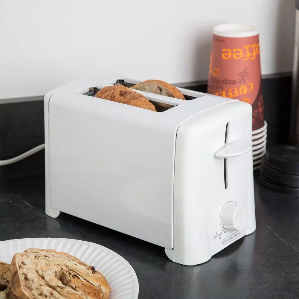 Proctor Silex 2-Slice White Toaster with 7 Shade Settings