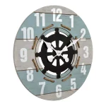 La Crosse Clock Co. 24 in. Blue Coastal Nautical Round Wall Clock thumbnail 3