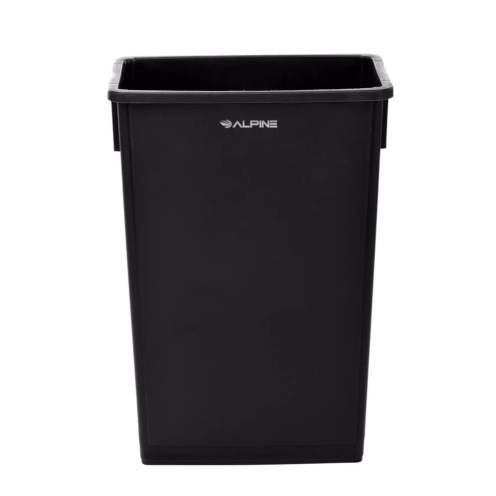 Alpine Industries 23 Gal. Black Commercial Waste Basket Trash Can