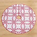 Country Living 48 in. Holiday Ring Quilted Tree Skirt, Red and White Candy Cane Microfiber thumbnail 5